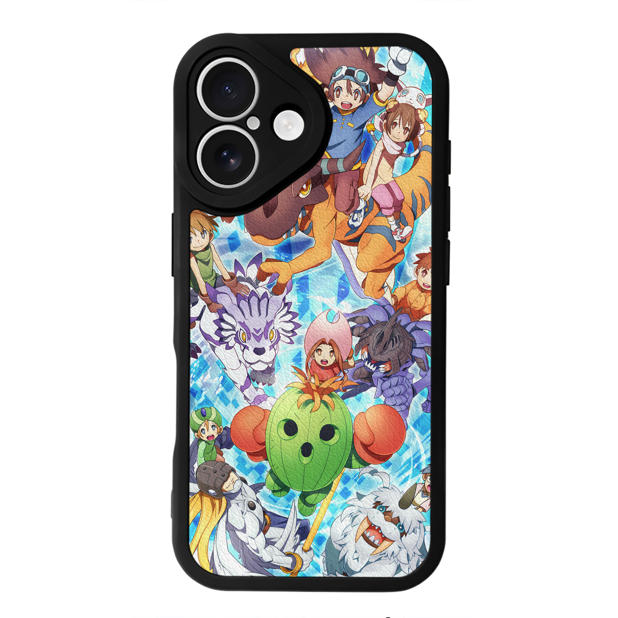 （画像用） Digimon デジタルモンスター/デジモン 【iPhone 16シリーズ対応】シリコンスマホケース（レザー調） 材質：シリコン